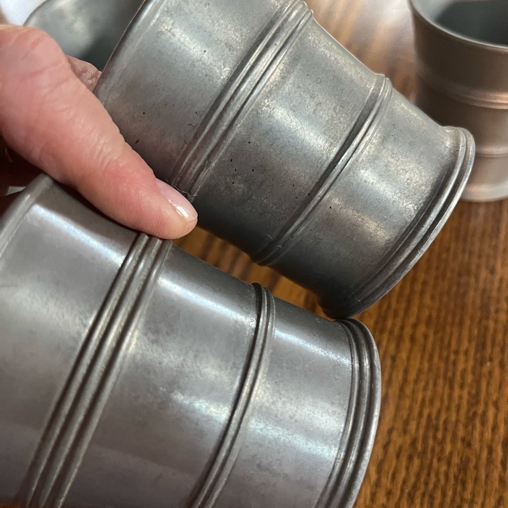 Stede antique pewter tumblers rare set of six flared cups beaker stamped German - Picture 9 of 16